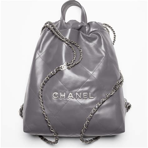 chanel calfskin backpack embellished with a cc signature|Chanel calfskin leather shoulder bags.